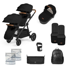 Ickle Bubba VIRGO Double Pram Pushchair Bundle Growing Family - 11 Piece