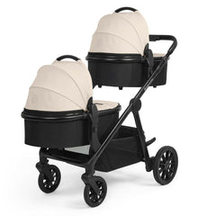 Ickle Bubba VIRGO Twin Travel System - Stone - showing the pram with two carrycots