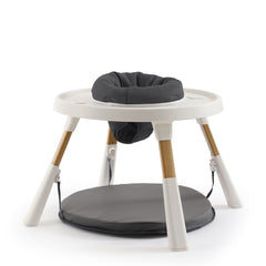BabyStyle Oyster 4-in-1 Highchair - Footboard (Fossil) - showing the foot board fitted to the play centre`s legs (highchair/play centre not included)