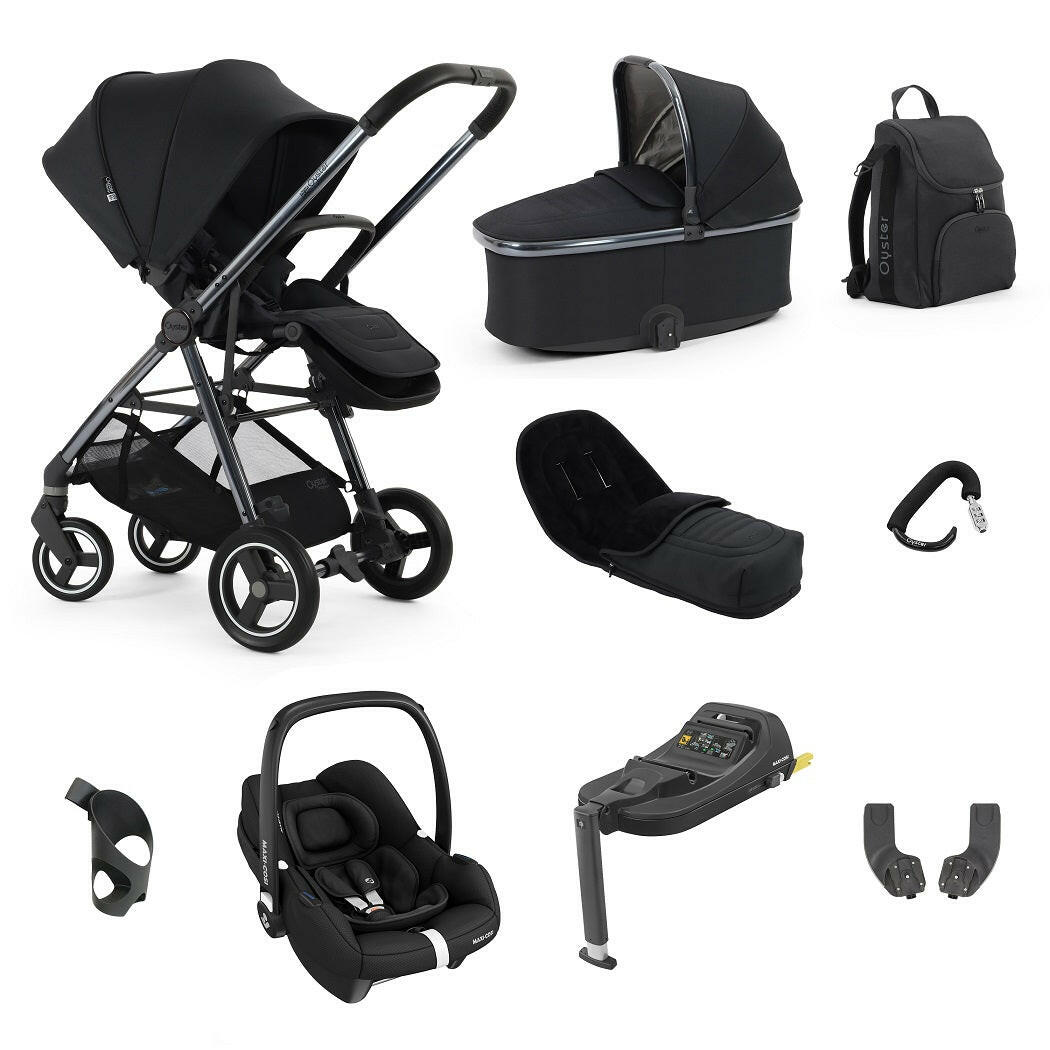 BabyStyle Oyster Gravity+ 9 Piece CabrioFix Bundle - Carbonite