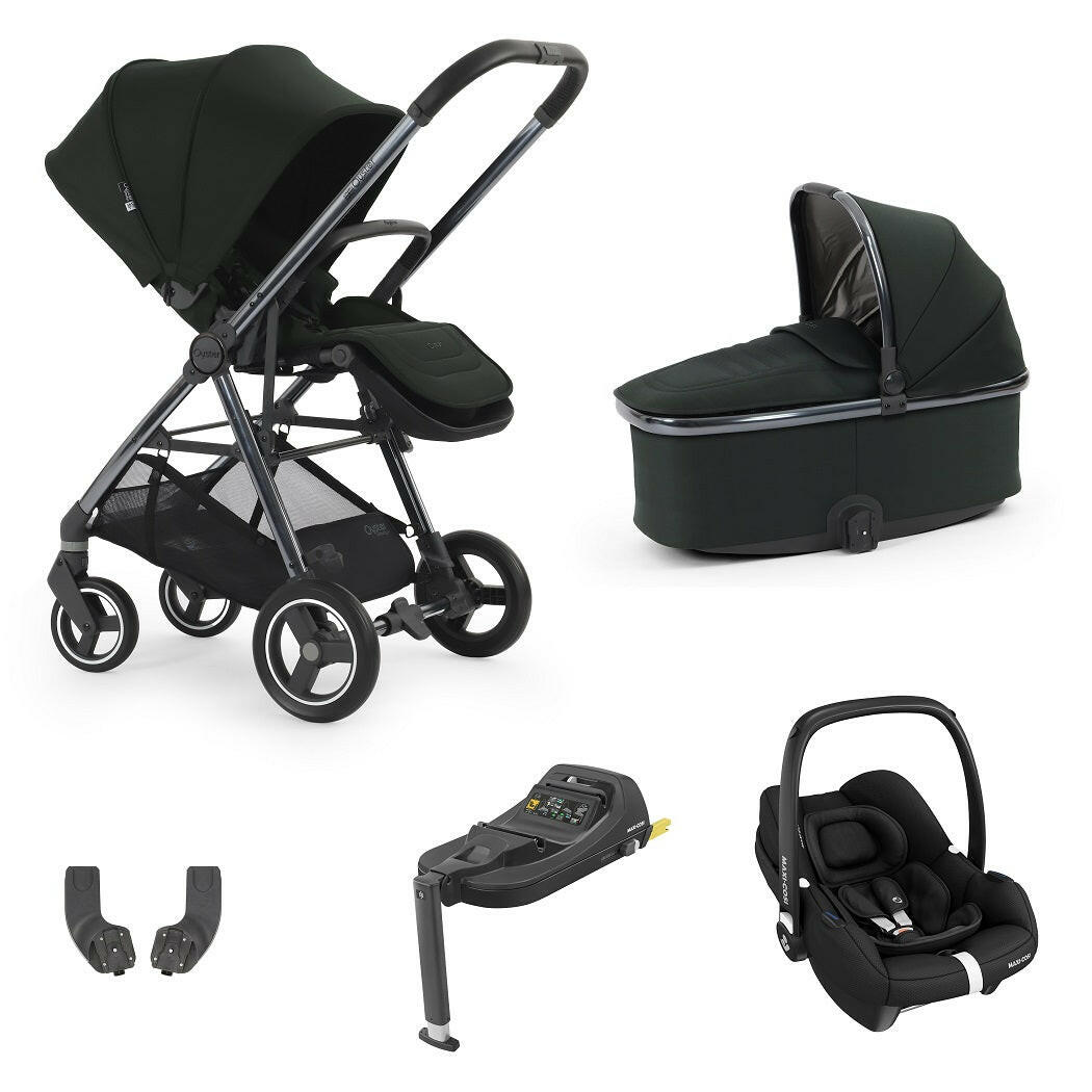 BabyStyle Oyster Gravity+ 5 Piece CabrioFix Bundle - Black Olive