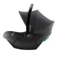 Britax Baby-Safe Core i-Size Car Seat - Mineral Grey - side view with canopy raised