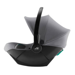 Britax Baby-Safe Core i-Size Car Seat - Frost Grey - side view with canopy raised