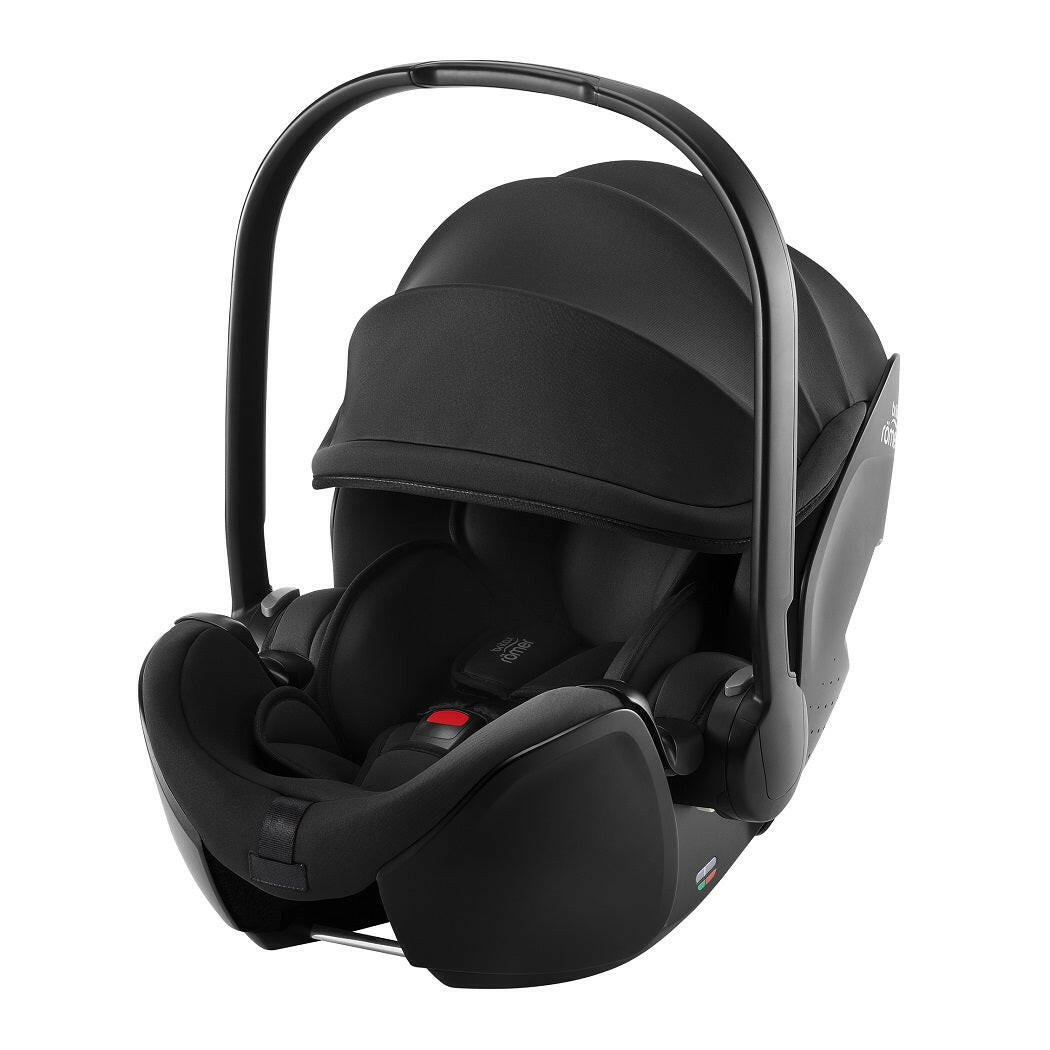 Britax Baby-Safe PRO i-Size Car Seat - Space Black - front view, with hood extended