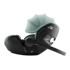 Britax Baby-Safe PRO i-Size Car Seat - Jade Green - side view, fully reclined