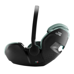 Britax Baby-Safe PRO i-Size Car Seat - Jade Green - side view, with hood lowered