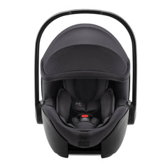 Britax Baby-Safe PRO i-Size Car Seat - Midnight Grey - front view, with newborn insert