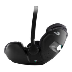 Britax Baby-Safe PRO i-Size Car Seat - Midnight Grey - side view, with hood lowered