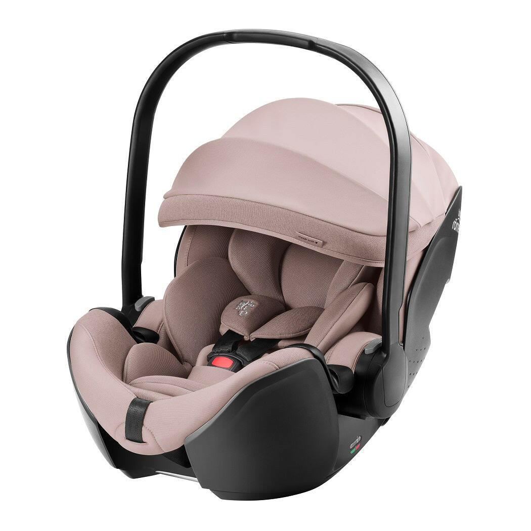 Britax Baby-Safe PRO i-Size Car Seat - Dusty Rose - front view, with hood extended