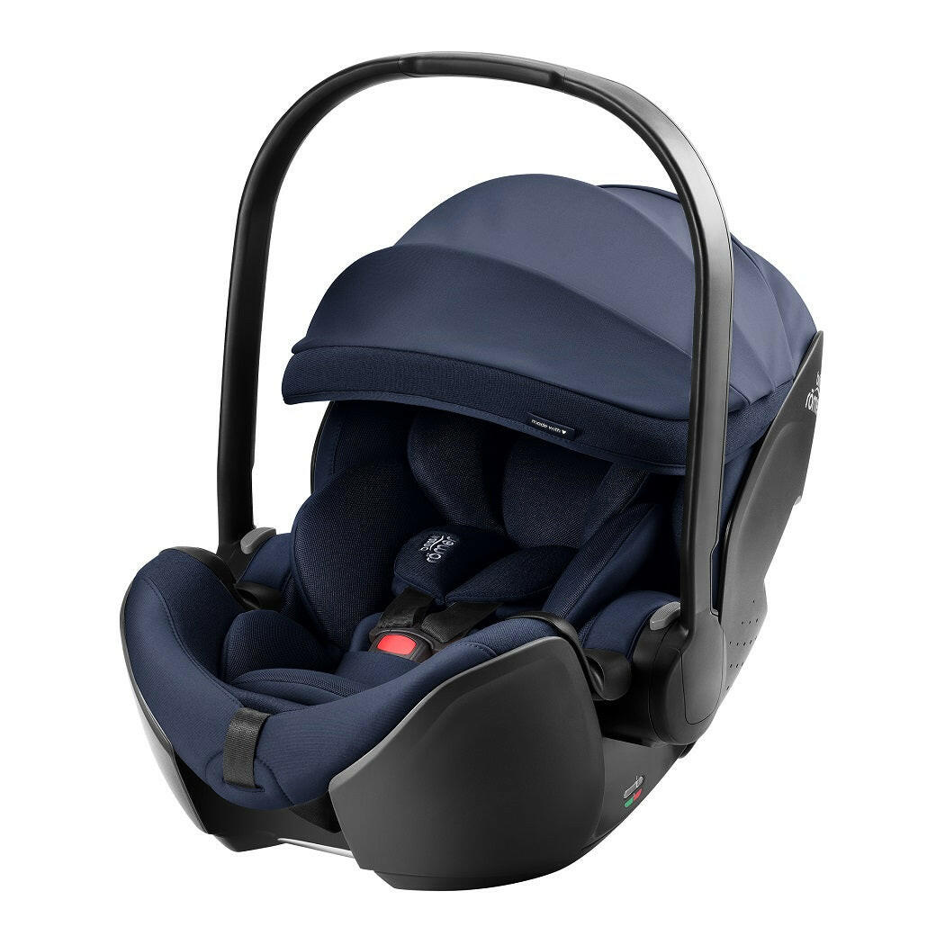 Britax Baby-Safe PRO i-Size Car Seat - Night Blue - front view, with hood extended