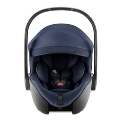 Britax Baby-Safe PRO i-Size Car Seat - Night Blue - front view, with newborn insert