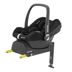 Maxi-Cosi CabrioFix i-Size Infant Car Seat - Essential Black - attached to the CabrioFix i-Size ISOFIX base