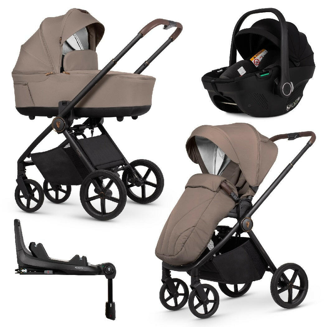 Venicci CLARO 3-in-1 Travel System with 360 ISOFIX Base - Almond