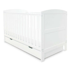 Ickle Bubba Coleby Classic Cot Bed & Under Drawer - White - side view