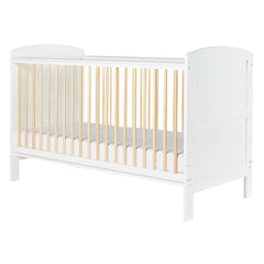 Ickle Bubba Coleby Scandi Classic Cot Bed - White - front view (mattress not included, available separately)