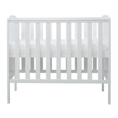 Ickle Bubba Coleby Space Saver Cot - White - side view, with mattress base at highest level