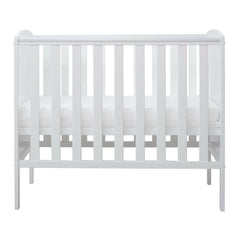 Ickle Bubba Coleby Space Saver Cot - White - side view, with mattress base at middle level