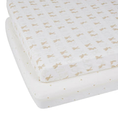 Ickle Bubba Crib Fitted Sheets – Pack of 2 (100x61cm) - Various Colours