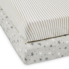 Ickle Bubba Crib Fitted Sheets – Pack of 2 (100x61cm) - Various Colours