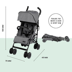 Ickle Bubba Discovery Max Stroller - Black/Graphite Grey/Black