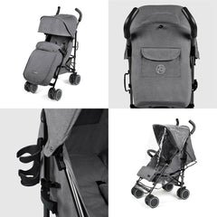 Ickle Bubba Discovery Max Stroller - Black/Graphite Grey/Black