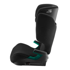 Britax Discovery Plus 2 i-Size Highback Booster Car Seat - Space Black - side view, with ISOFIX connector retracted