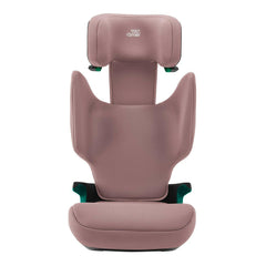 Britax Discovery Plus 2 i-Size Highback Booster Car Seat - Dusty Rose - front view, with headrest fully raised