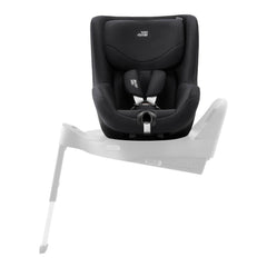 Britax DualFix 5Z Car Seat - Classic Deep Black - side view, rotated to car door and fitted to the ISOFIX base
