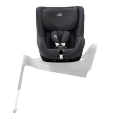 Britax DualFix 5Z Car Seat - Classic Deep Grey - side view, rotated to car door and fitted to the ISOFIX base