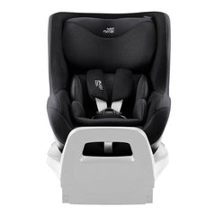 Britax DualFix 5Z Car Seat - Style Carbon Black - front view, rear-facing and fitted to the ISOFIX base