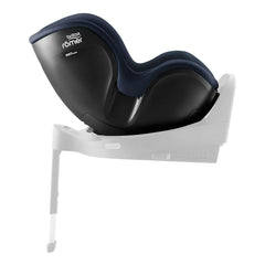 Britax DualFix 5Z Car Seat - Style Night Blue - side view, rear-facing and fitted to the ISOFIX base