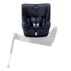Britax DualFix 5Z Car Seat - Style Night Blue - side view, rotated to car door and fitted to the ISOFIX base