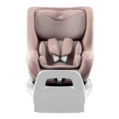 Britax DualFix 5Z Car Seat - Style Dusty Rose - front view, rear-facing and fitted to the ISOFIX base