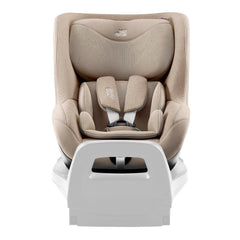 Britax DualFix 5Z Car Seat - Style Teak - front view, rear-facing and fitted to the ISOFIX base