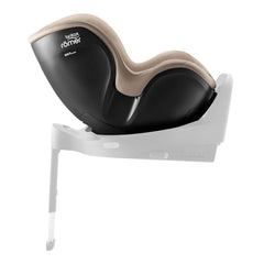 Britax DualFix 5Z Car Seat - Style Teak - side view, rear-facing and fitted to the ISOFIX base