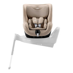 Britax DualFix 5Z Car Seat - Style Teak - side view, rotated to car door and fitted to the ISOFIX base