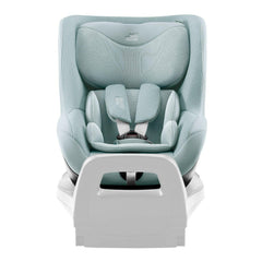 Britax DualFix 5Z Car Seat - Style Harbor Blue - front view, rear-facing and fitted to the ISOFIX base
