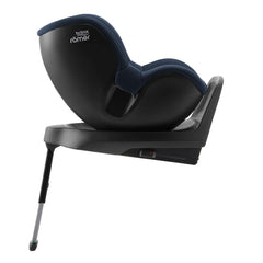 Britax Dualfix M Plus 360 Rotating i-Size Car Seat - Night Blue - side view, rear-facing and reclined