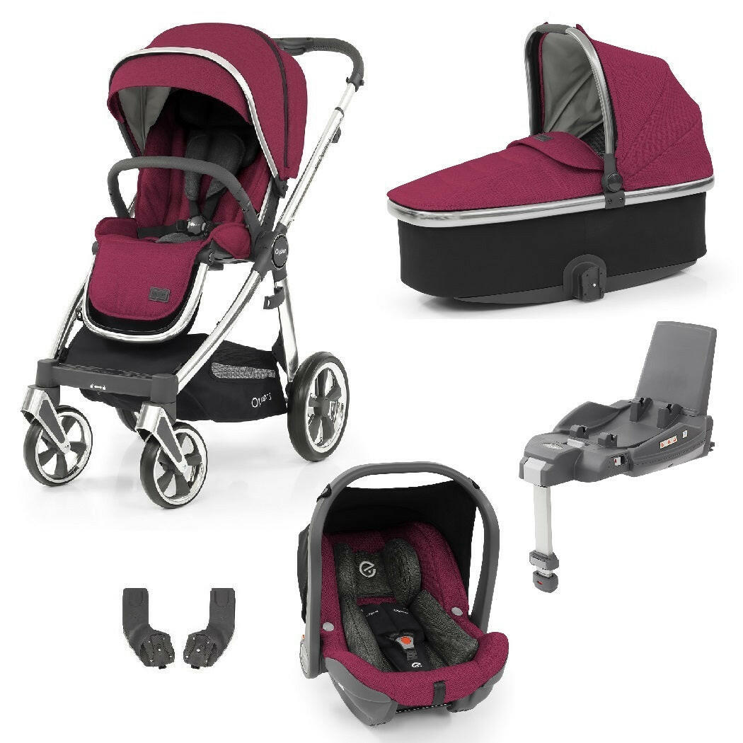 BabyStyle Oyster 3 ESSENTIAL Bundle - Cherry - showing the items included