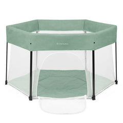 Ickle Bubba Fiesta Pop-Up Playpen - Sage Green - front view, zipped access door