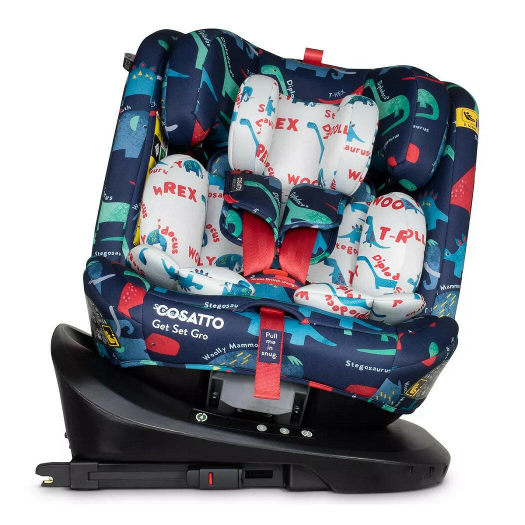 Cosatto Get Set Gro i-Size 360 - D is for Dino - rotated to side