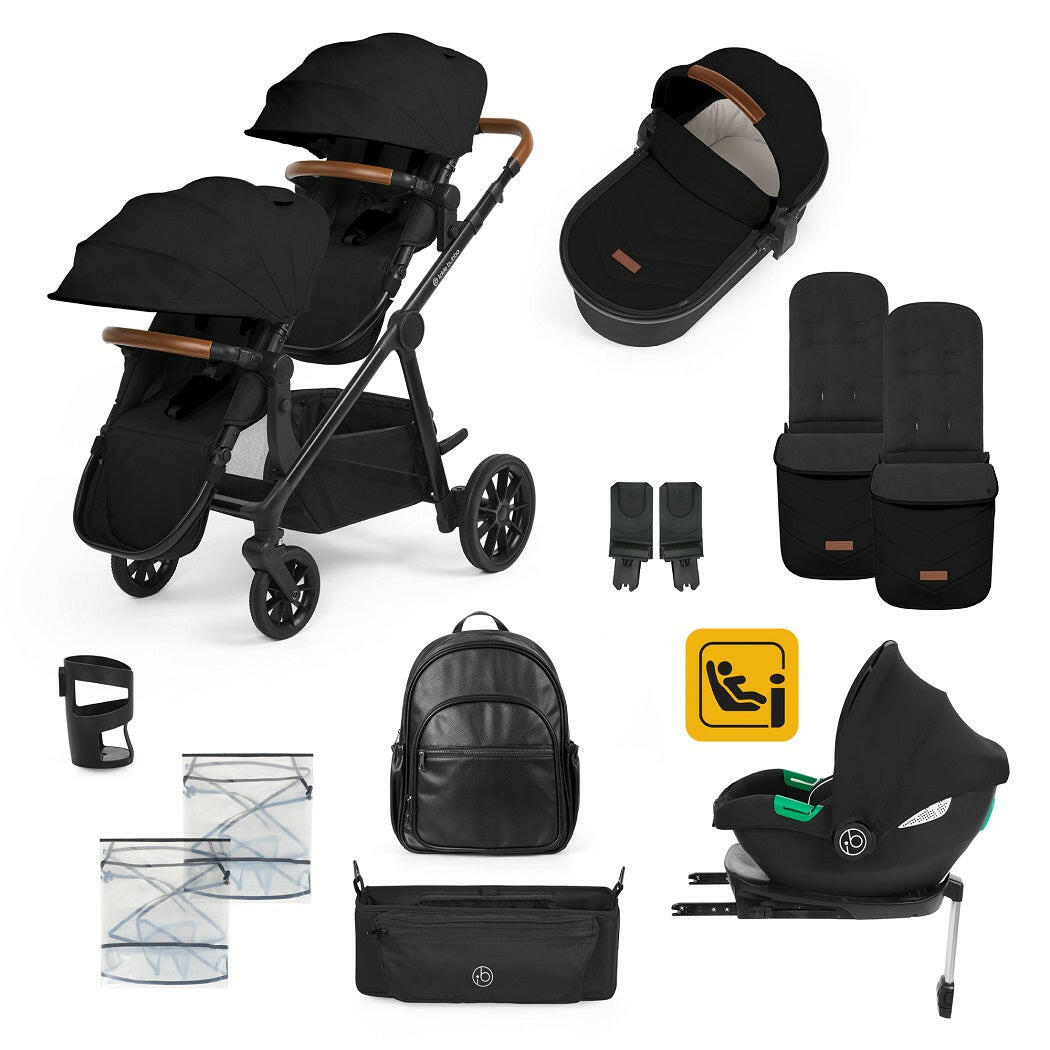 Ickle Bubba VIRGO Growing Family - Travel System - Black - showing the items included in this bundle