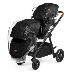 Ickle Bubba VIRGO Growing Family - Travel System - Black - shown with included rain covers