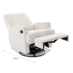 Obaby Madison Swivel Glider Recliner Chair (Boucle) - showing the chair`s length when fully reclined