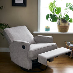Obaby Madison Swivel Glider Recliner Chair (Pebble) - lifestyle image (accessories not included)