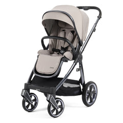 BabyStyle Oyster 3 Gunmetal LUXURY Bundle (Stone) - showing the pushchair in forward-facing mode