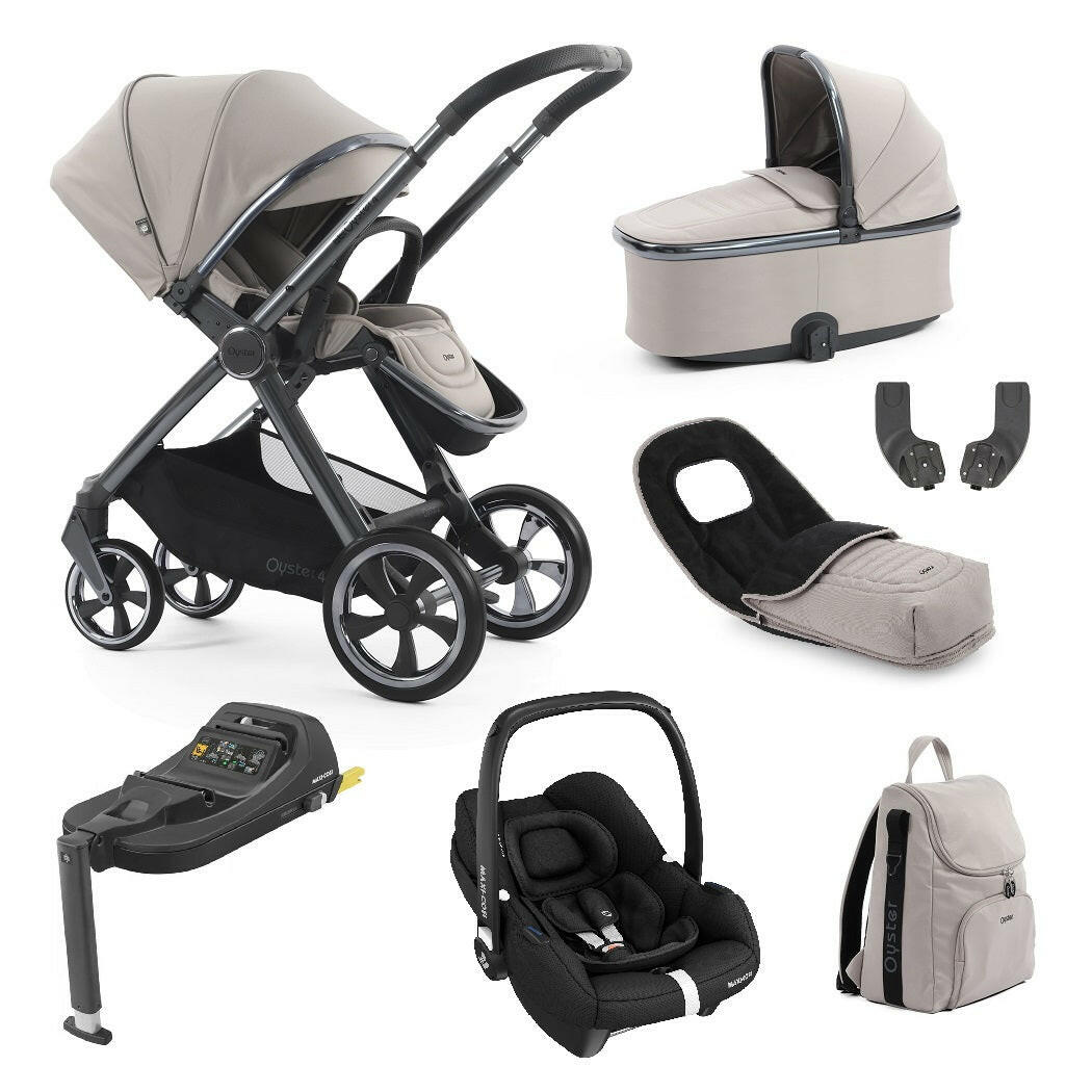 BabyStyle Oyster 4 Luxury Bundle with Maxi-Cosi CabrioFix - Stone