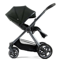 BabyStyle Oyster 4 Pushchair - Black Olive - side view, parent-facing