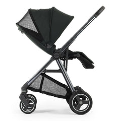 BabyStyle Oyster Gravity+ Stroller - Black Olive - side view, parent-facing