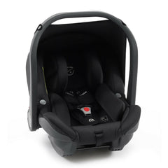 BabyStyle Oyster Capsule i-Size Infant Car Seat - Carbonite - shown with newborn head and body hugger